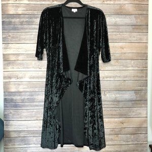LULAROE Shirley Kimono S Black Crushed Velvet